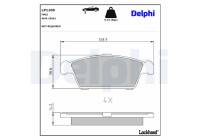 Kit de plaquettes de frein, frein à disque LP1100 Delphi