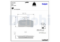 Kit de plaquettes de frein, frein à disque LP1201 Delphi