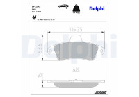 Kit de plaquettes de frein, frein à disque LP1242 Delphi