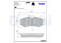 Kit de plaquettes de frein, frein à disque LP1425 Delphi