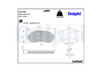 Kit de plaquettes de frein, frein à disque LP1440 Delphi