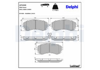 Kit de plaquettes de frein, frein à disque LP1544 Delphi