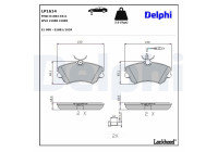 Kit de plaquettes de frein, frein à disque LP1614 Delphi
