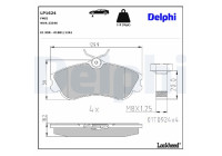 Kit de plaquettes de frein, frein à disque LP1624 Delphi