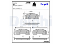 Kit de plaquettes de frein, frein à disque LP1671 Delphi