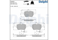 Kit de plaquettes de frein, frein à disque LP1672 Delphi