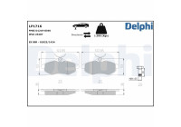 Kit de plaquettes de frein, frein à disque LP1716 Delphi