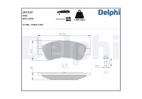 Kit de plaquettes de frein, frein à disque LP1727 Delphi