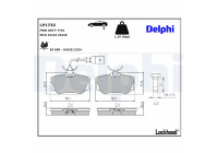 Kit de plaquettes de frein, frein à disque LP1733 Delphi