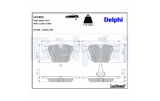 Kit de plaquettes de frein, frein à disque LP1803 Delphi, Image 3