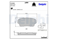 Kit de plaquettes de frein, frein à disque LP2000 Delphi