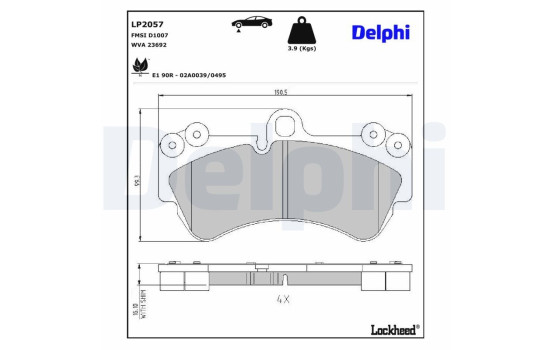 Kit de plaquettes de frein, frein à disque LP2057 Delphi, Image 3