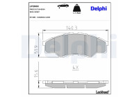 Kit de plaquettes de frein, frein à disque LP2060 Delphi