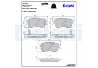 Kit de plaquettes de frein, frein à disque LP2062 Delphi