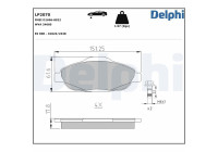Kit de plaquettes de frein, frein à disque LP2070 Delphi