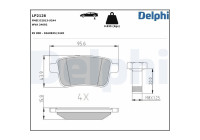 Kit de plaquettes de frein, frein à disque LP2126 Delphi