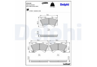 Kit de plaquettes de frein, frein à disque LP2134 Delphi