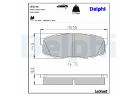 Kit de plaquettes de frein, frein à disque LP2154 Delphi
