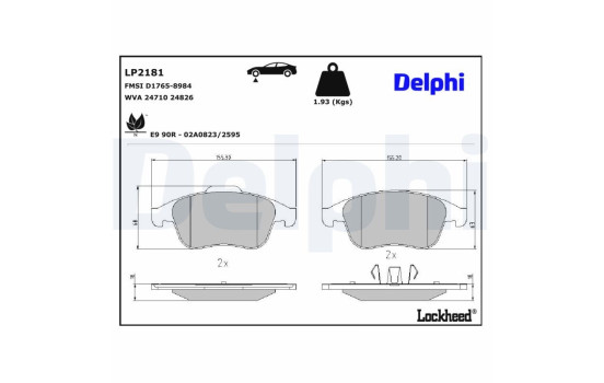 Kit de plaquettes de frein, frein à disque LP2181 Delphi, Image 3