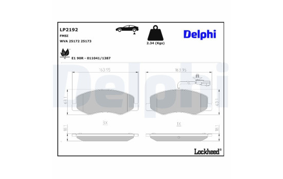 Kit de plaquettes de frein, frein à disque LP2192 Delphi, Image 4