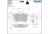 Kit de plaquettes de frein, frein à disque LP2254 Delphi