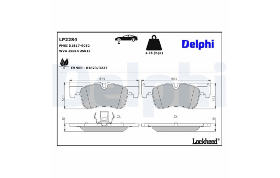 Kit de plaquettes de frein, frein à disque LP2284 Delphi, Image 3