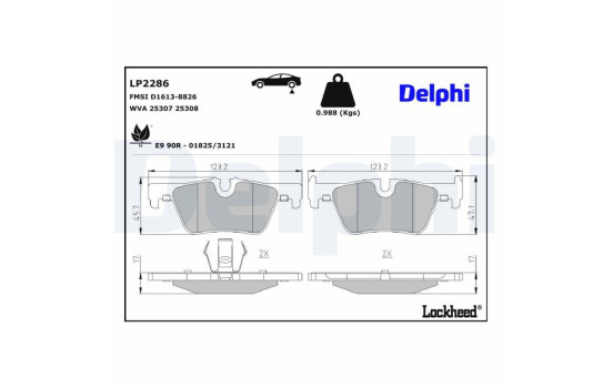 Kit de plaquettes de frein, frein à disque LP2286 Delphi, Image 4