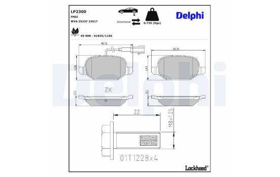 Kit de plaquettes de frein, frein à disque LP2300 Delphi, Image 4