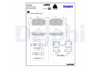 Kit de plaquettes de frein, frein à disque LP3253 Delphi