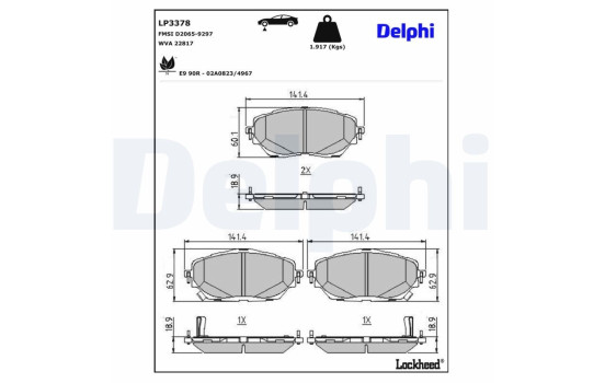 Kit de plaquettes de frein, frein à disque LP3378 Delphi, Image 3