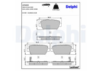 Kit de plaquettes de frein, frein à disque LP3433 Delphi