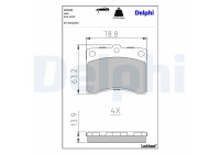 Kit de plaquettes de frein, frein à disque LP578 Delphi