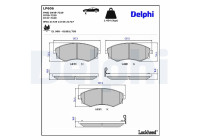 Kit de plaquettes de frein, frein à disque LP606 Delphi