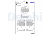 Kit de plaquettes de frein, frein à disque LP620 Delphi