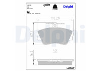 Kit de plaquettes de frein, frein à disque LP639 Delphi
