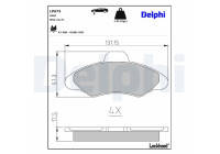 Kit de plaquettes de frein, frein à disque LP673 Delphi