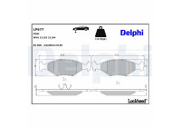 Kit de plaquettes de frein, frein à disque LP677 Delphi