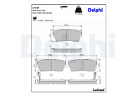Kit de plaquettes de frein, frein à disque LP684 Delphi