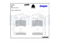 Kit de plaquettes de frein, frein à disque LP703 Delphi