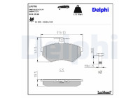 Kit de plaquettes de frein, frein à disque LP778 Delphi