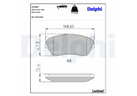 Kit de plaquettes de frein, frein à disque LP783 Delphi