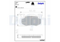 Kit de plaquettes de frein, frein à disque LP852 Delphi