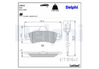 Kit de plaquettes de frein, frein à disque LP853 Delphi