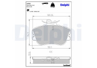 Kit de plaquettes de frein, frein à disque LP881 Delphi