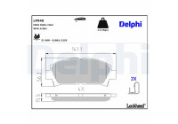 Kit de plaquettes de frein, frein à disque LP940 Delphi
