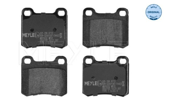 Kit de plaquettes de frein, frein à disque MEYLE-ORIGINAL Quality 025 206 8713
