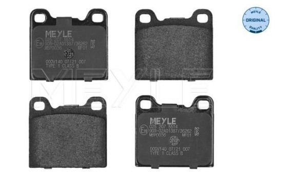 Kit de plaquettes de frein, frein à disque MEYLE-ORIGINAL Quality 025 207 5514