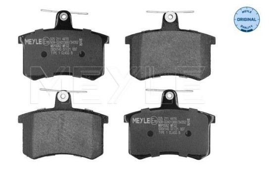 Kit de plaquettes de frein, frein à disque MEYLE-ORIGINAL Quality 025 211 4416, Image 2