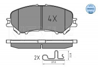 Kit de plaquettes de frein, frein à disque MEYLE-ORIGINAL Quality 025 220 6518