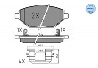 Kit de plaquettes de frein, frein à disque MEYLE-ORIGINAL Quality 025 225 2218